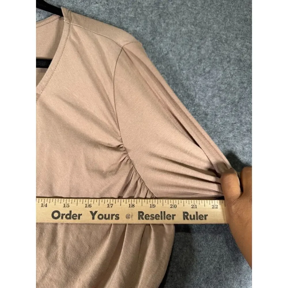 Noracora Jumpsuit Women Medium Brown Relax Stretch‎ Mature Neutral Vacation NWT